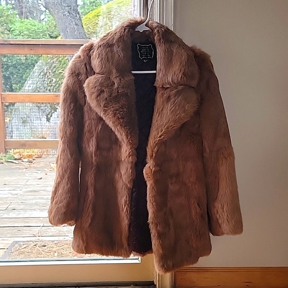 Jackets & Blazers - Vintage Butterscotch Rabbit Fur Coat